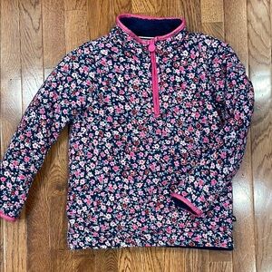 Joules Blue Floral Fleece Pullover size 9-10Y EUC